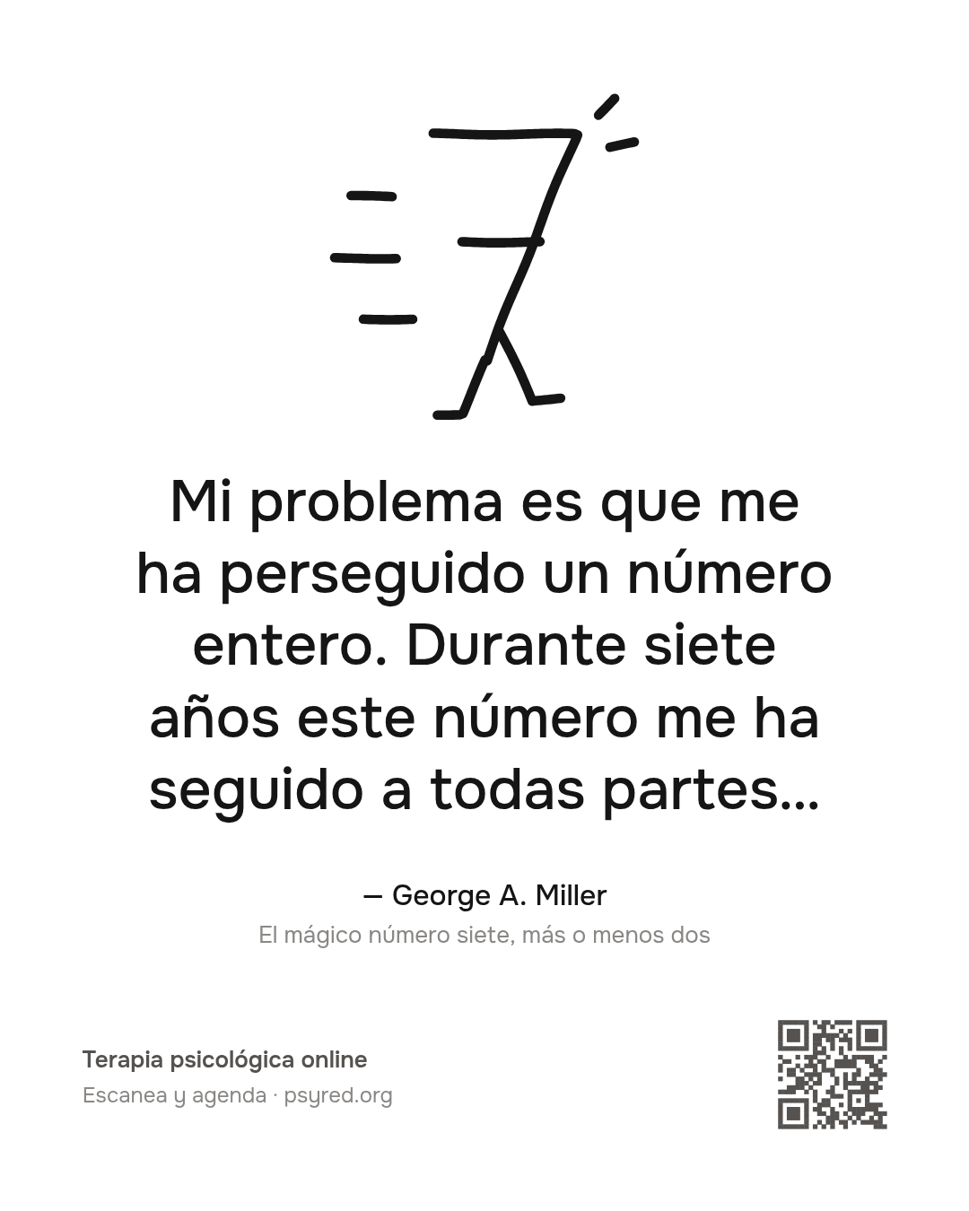 Mi problema es que me ha perseguido un número entero. Durante siete años este número me ha seguido a todas partes… George A. Miller