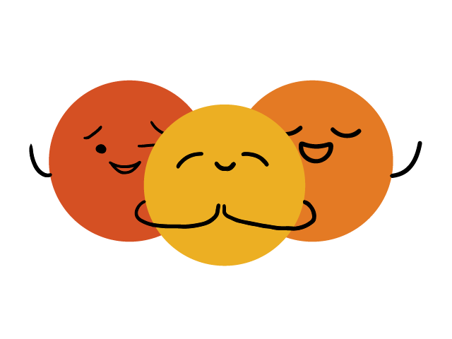 tres emojis sonriendo y alegres